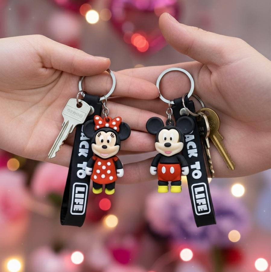 Mickey Minnie Mouse Çift Anahtarlığı
