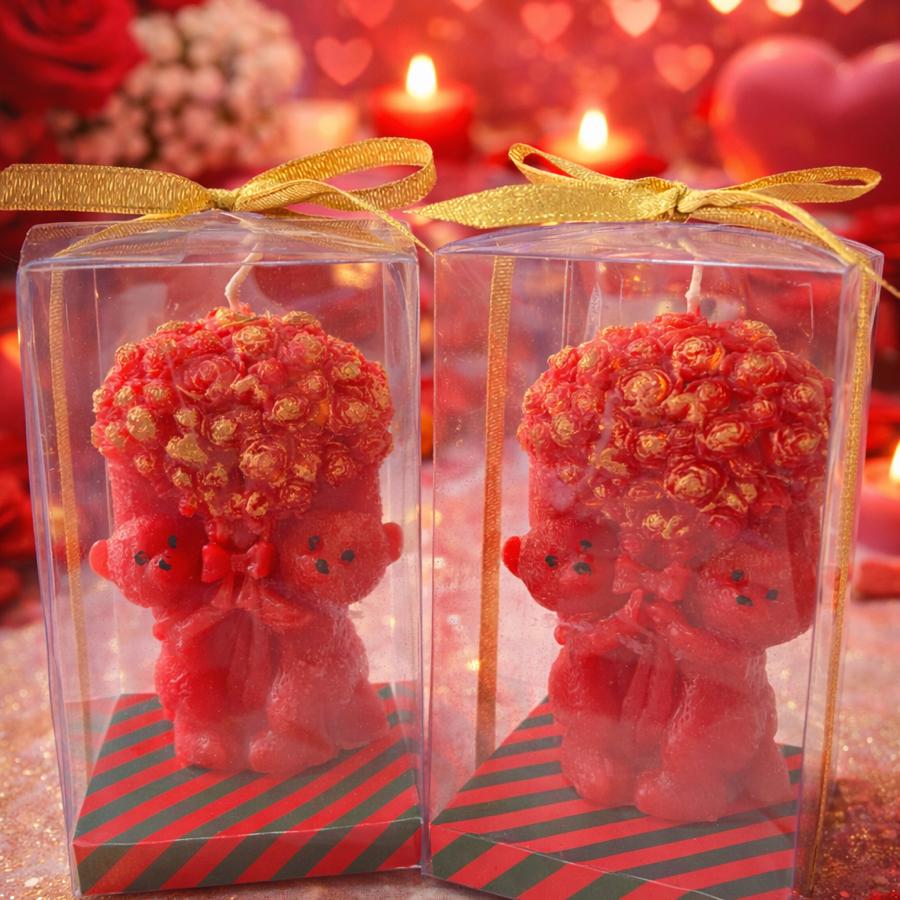 Ayıcıklı Sevgililer Günü Özel Mum