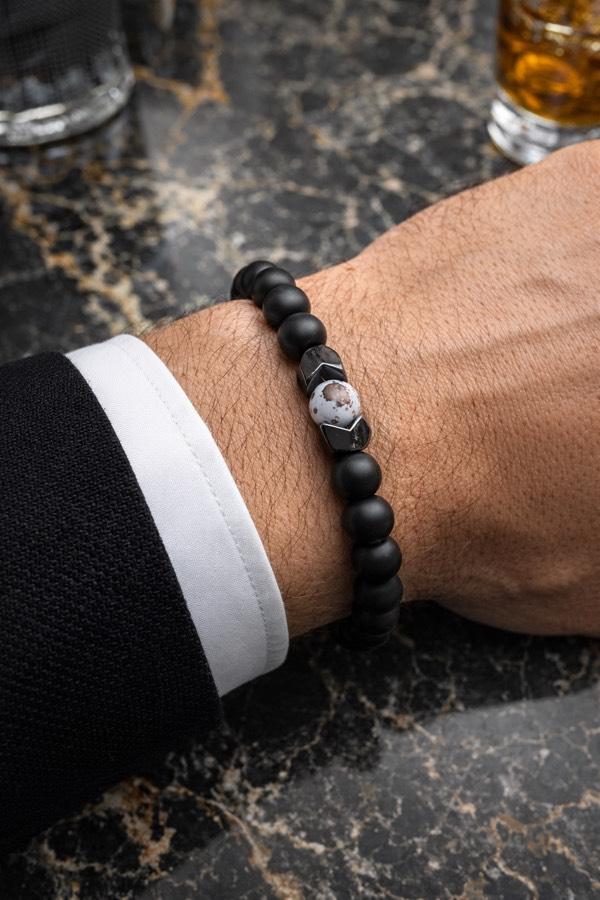 Erkek Doğal Taş Şık Bileklik