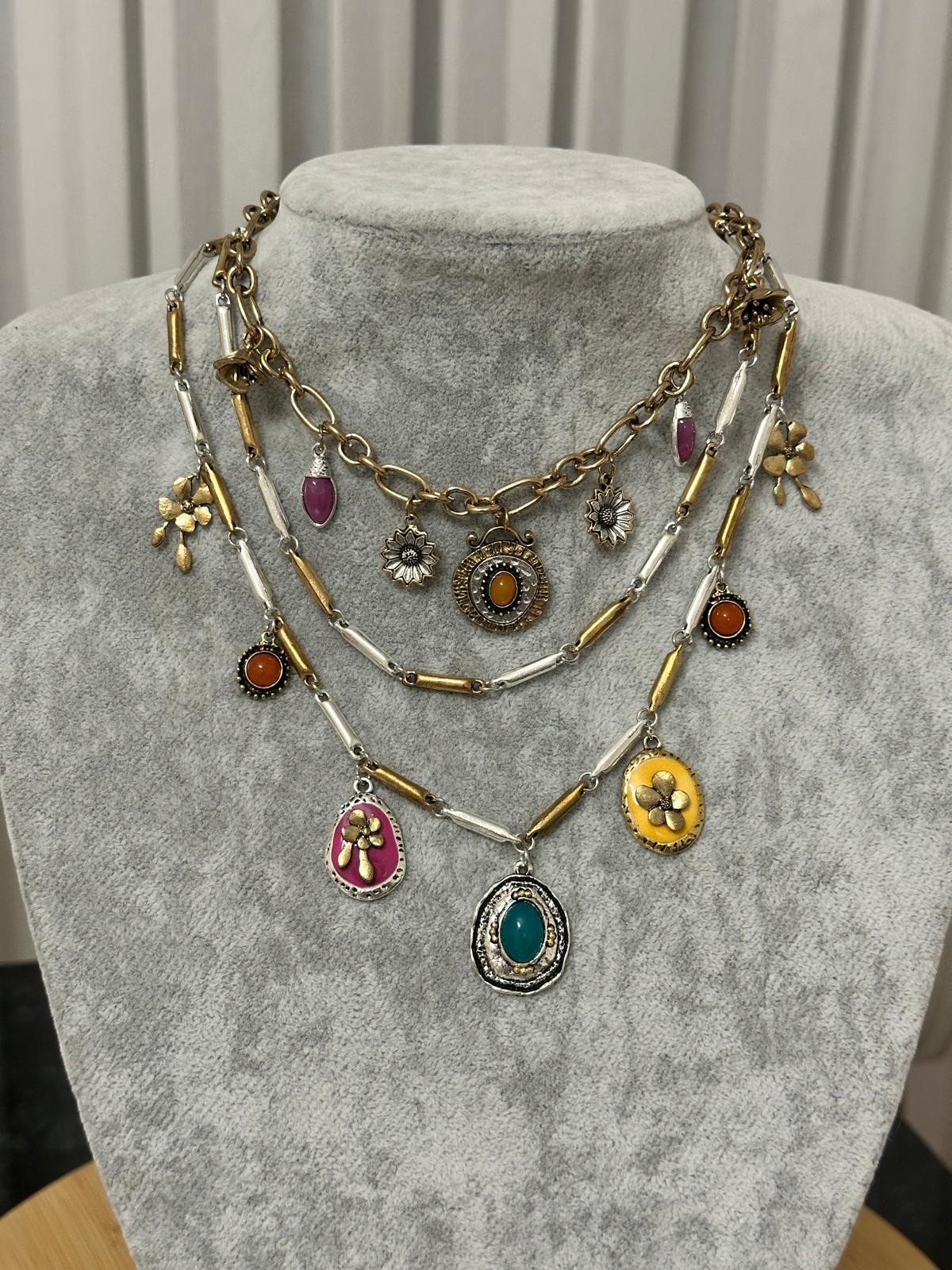 Çoklu charm Marka kolye