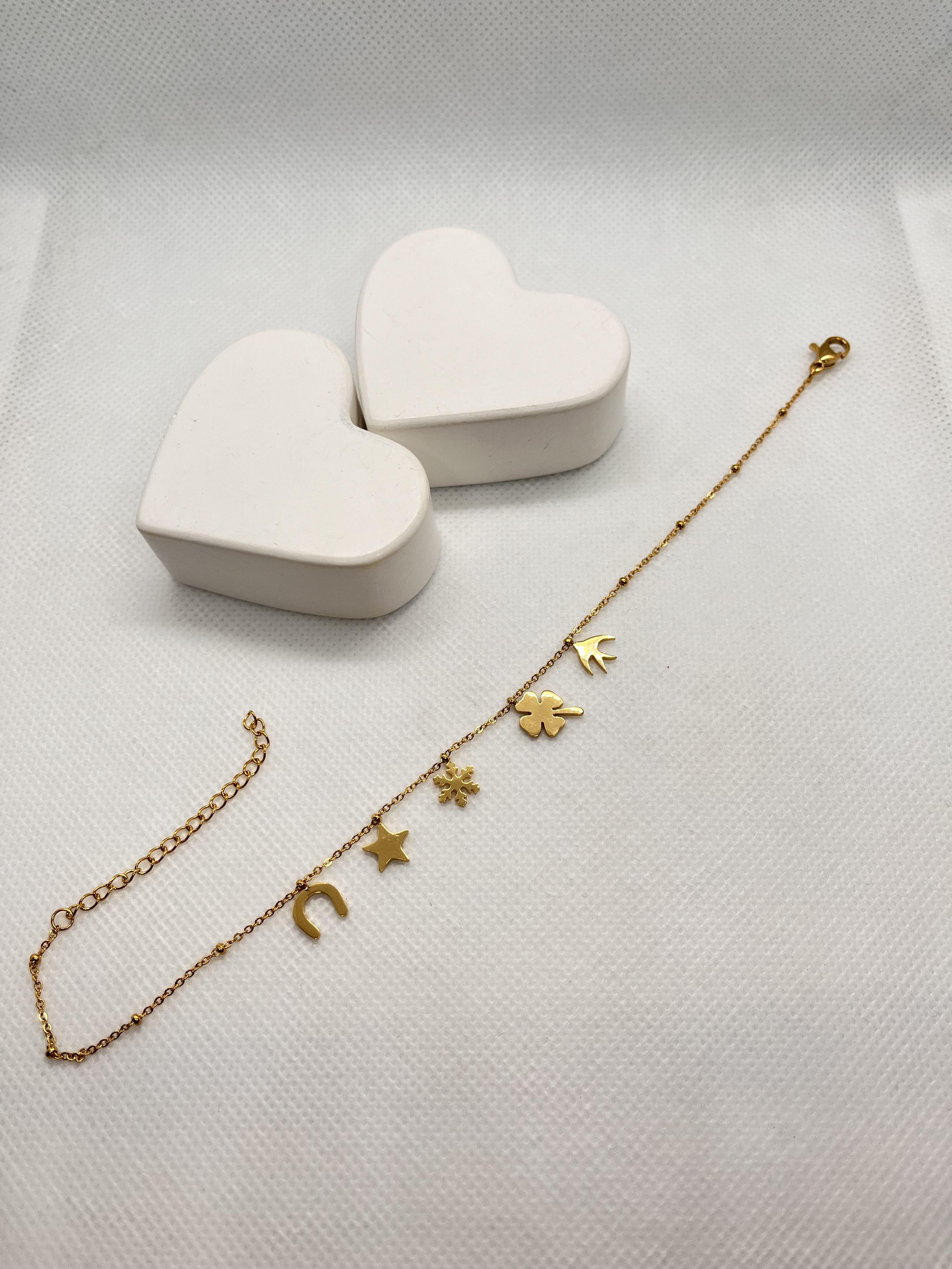 Şans figürlü çelik halhal