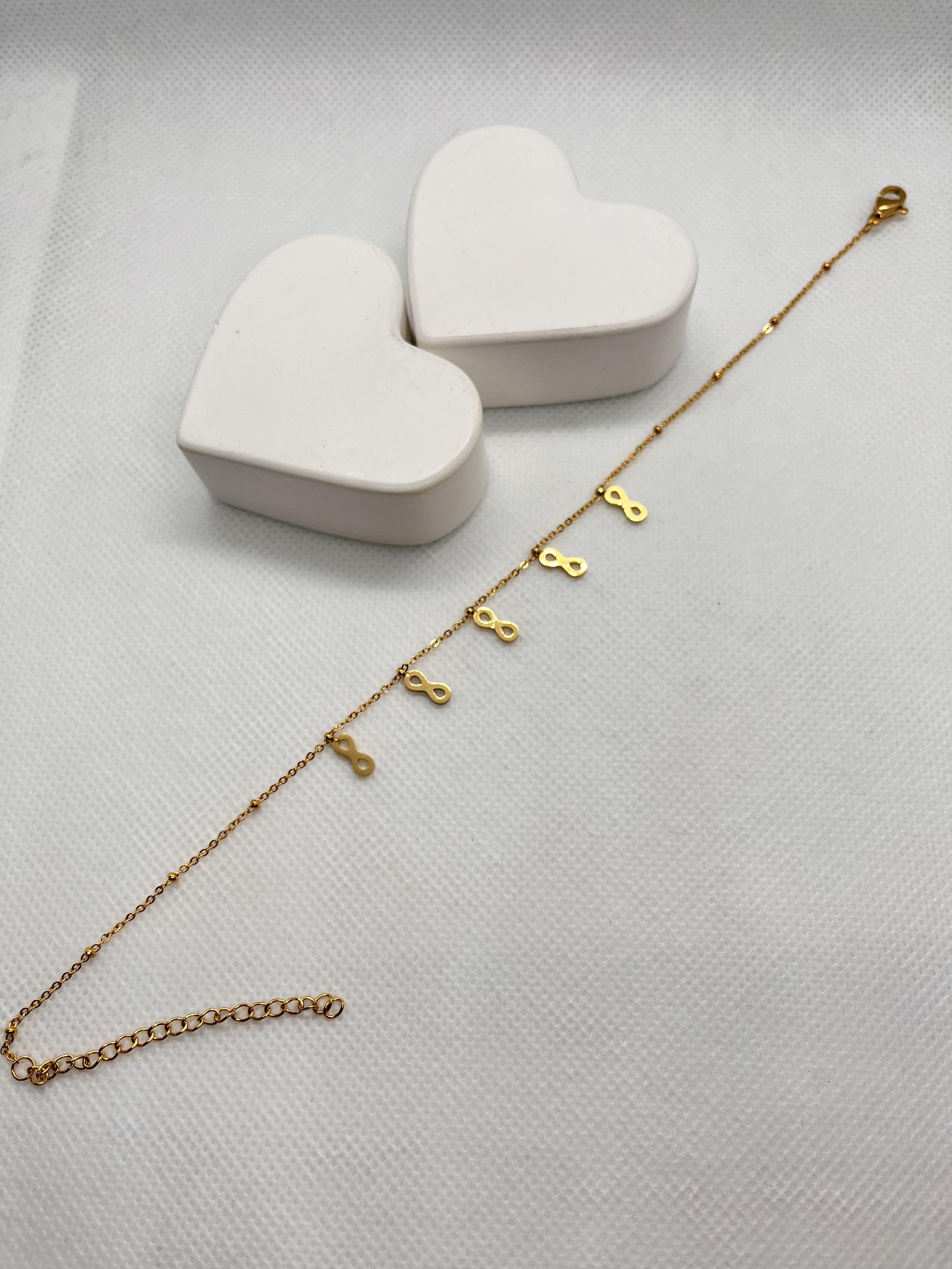 Sonsuzluk işareti temalı çelik halhal