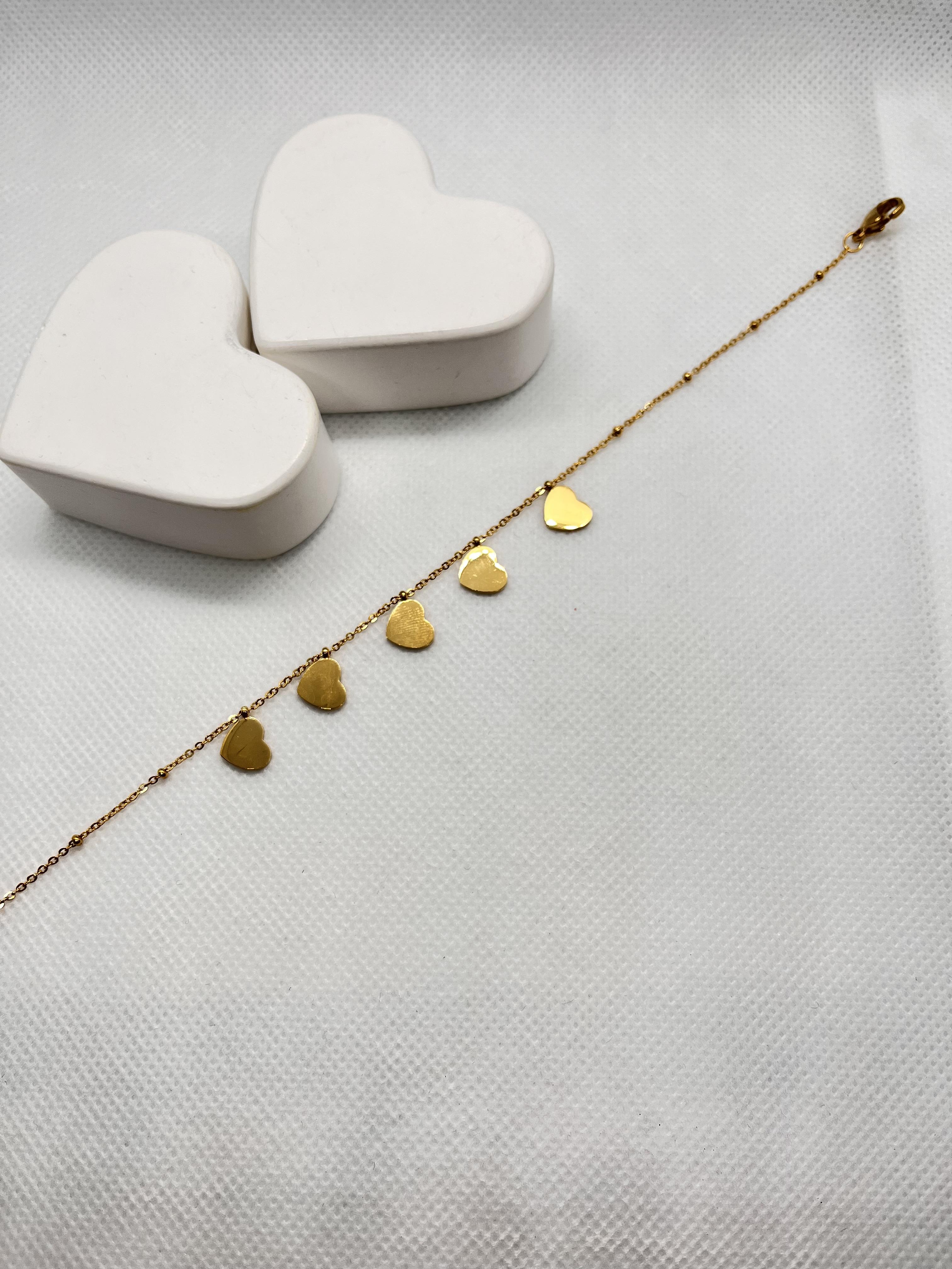 Kalp şeklinde çelik pullu halhal