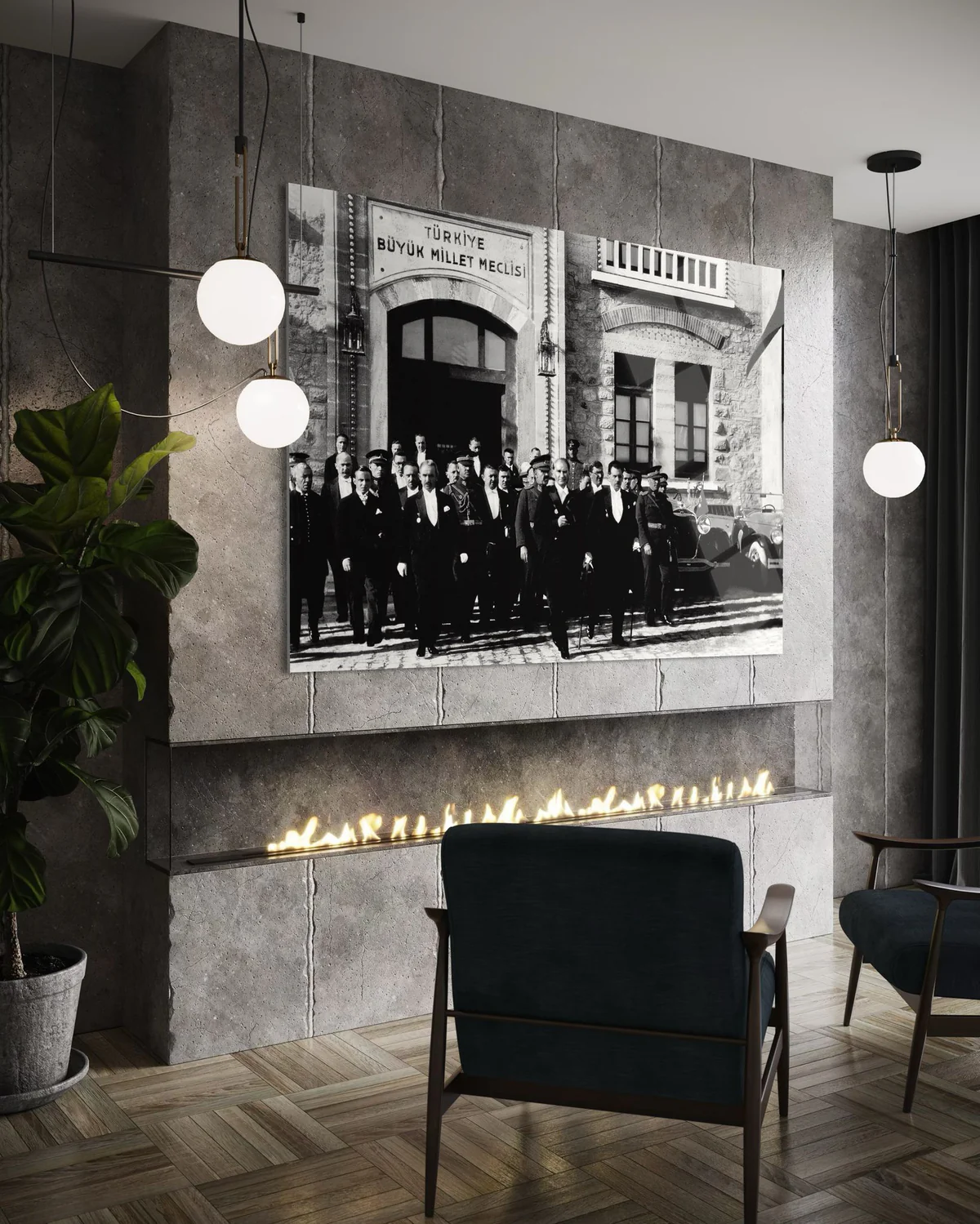 Büyük Millet Meclisi Temalı Cam Tablo