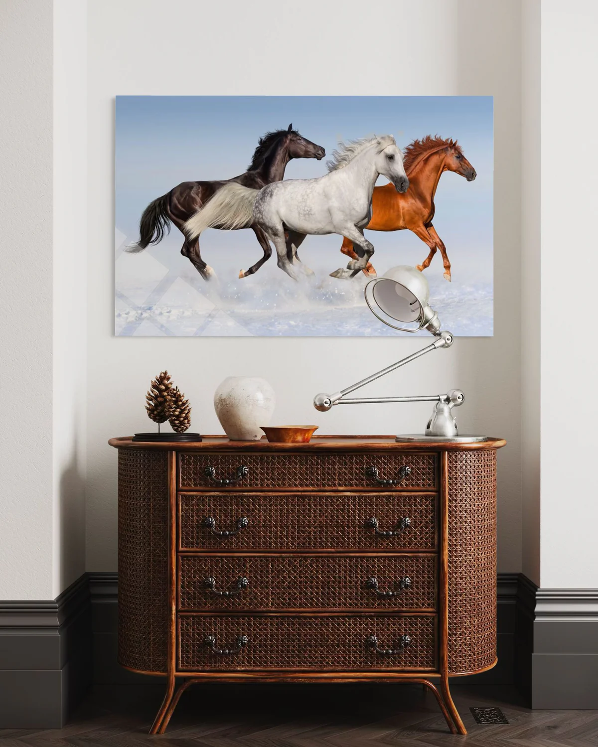 3’lü Atlı Cam Tablo