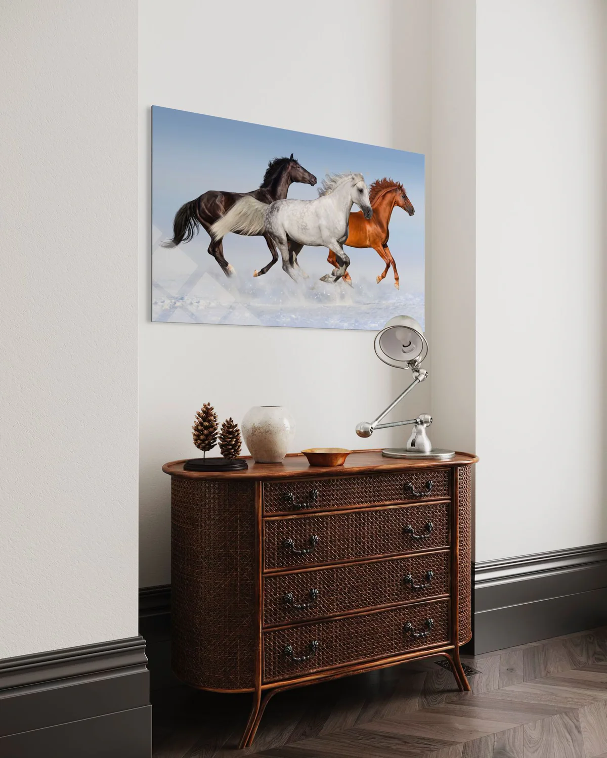 3’lü Atlı Cam Tablo