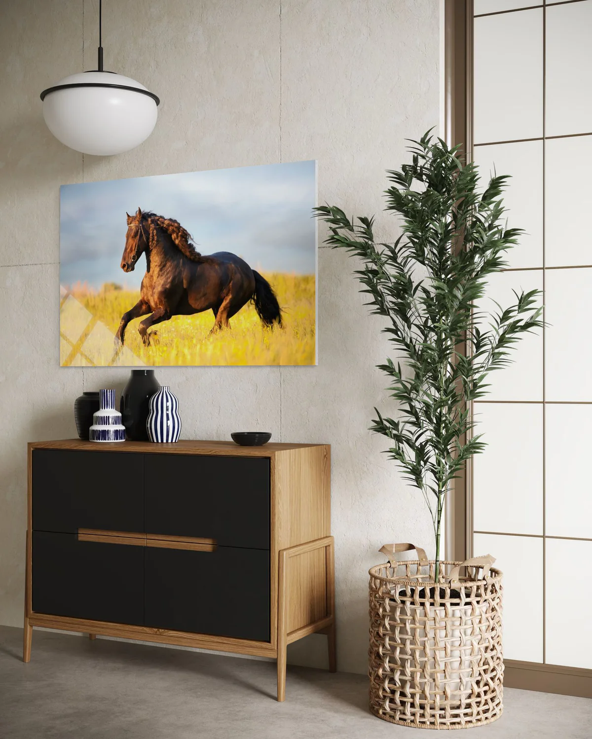 Kahverengi At Cam Tablo