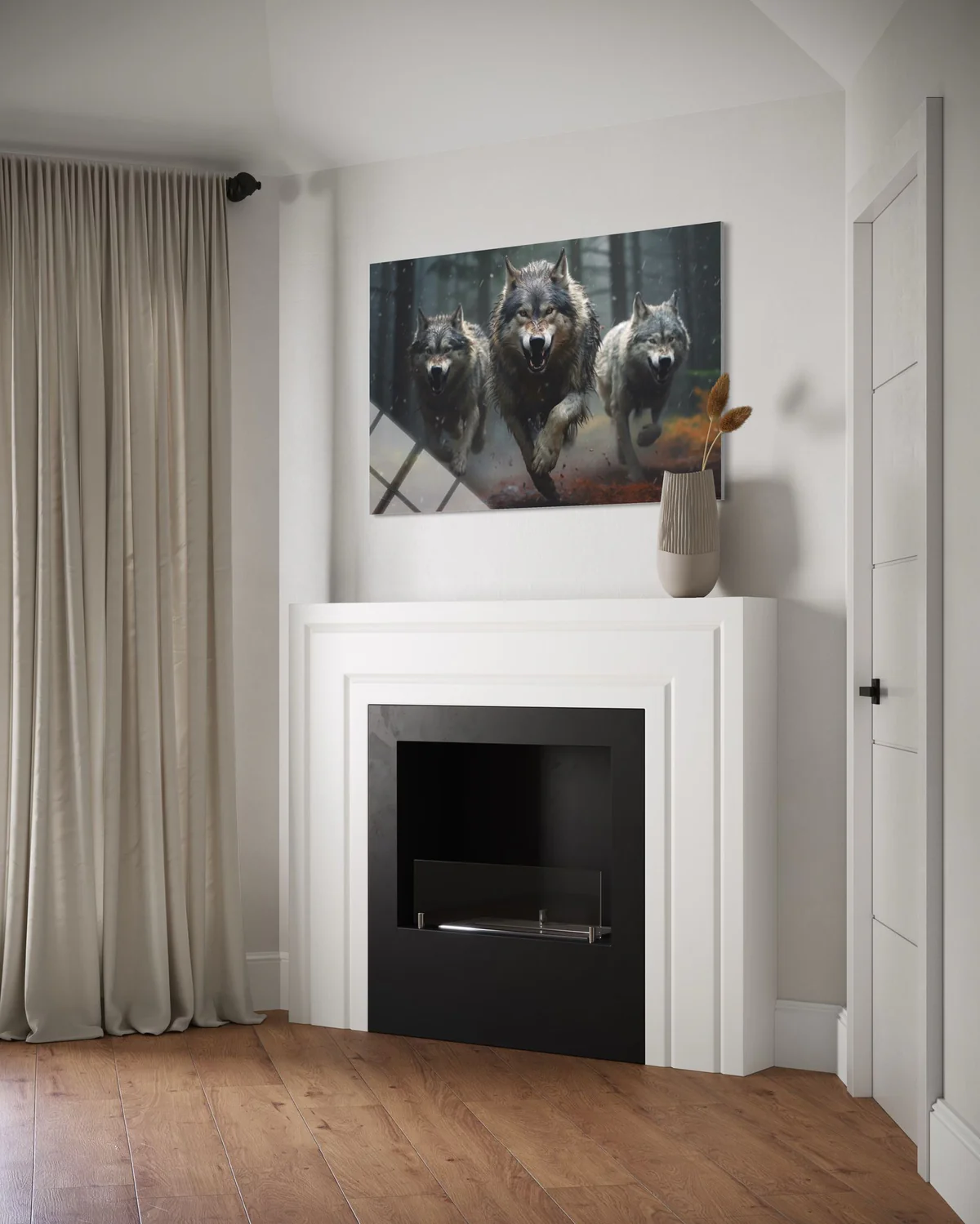 Üçlü Kurt Cam Tablo