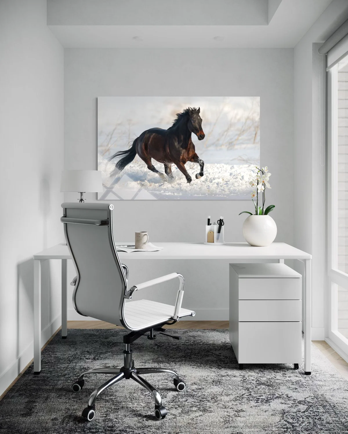 Kahverengi At Cam Tablo