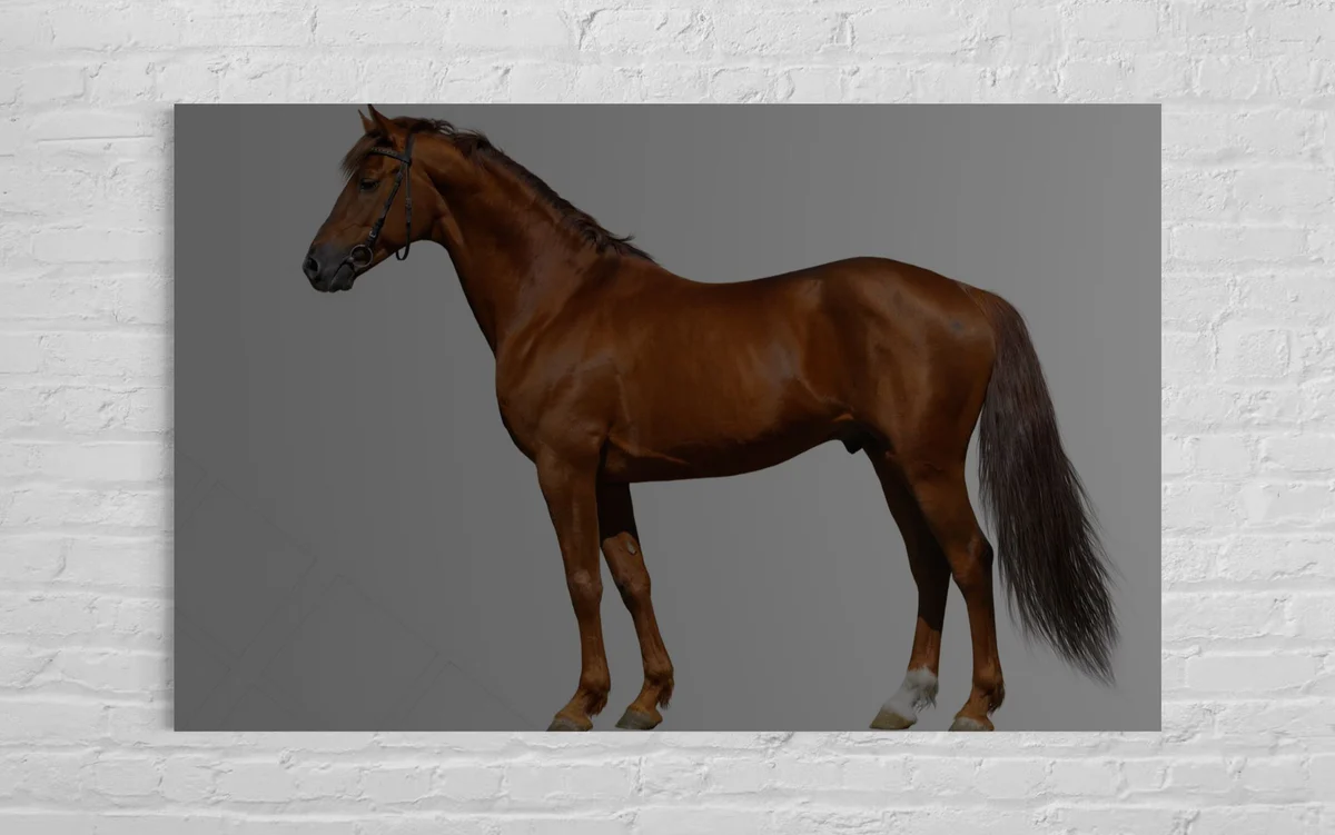 Kahverenkli At Cam Tablo