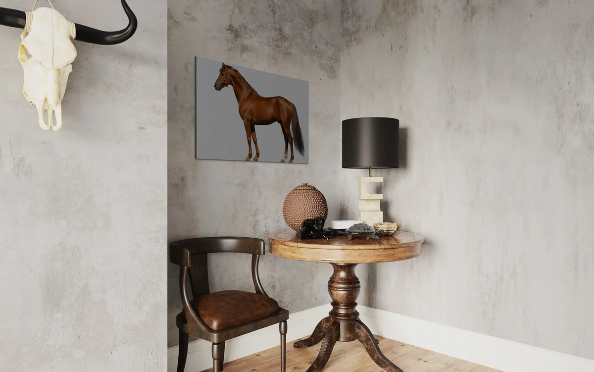 Kahverenkli At Cam Tablo