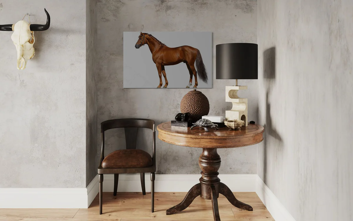 Kahverenkli At Cam Tablo