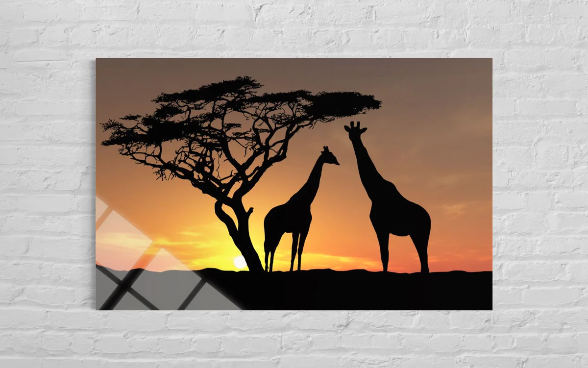 Zürafalı Cam Tablo