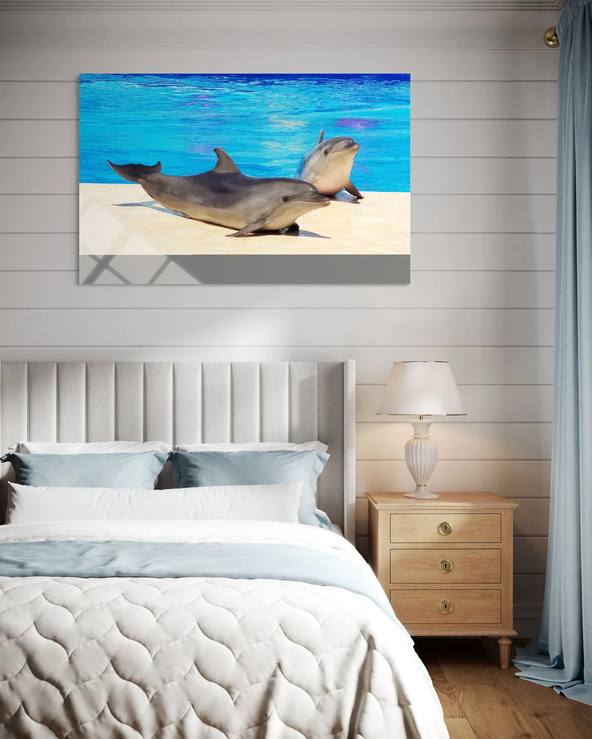 İki Yunuslu Cam Tablo