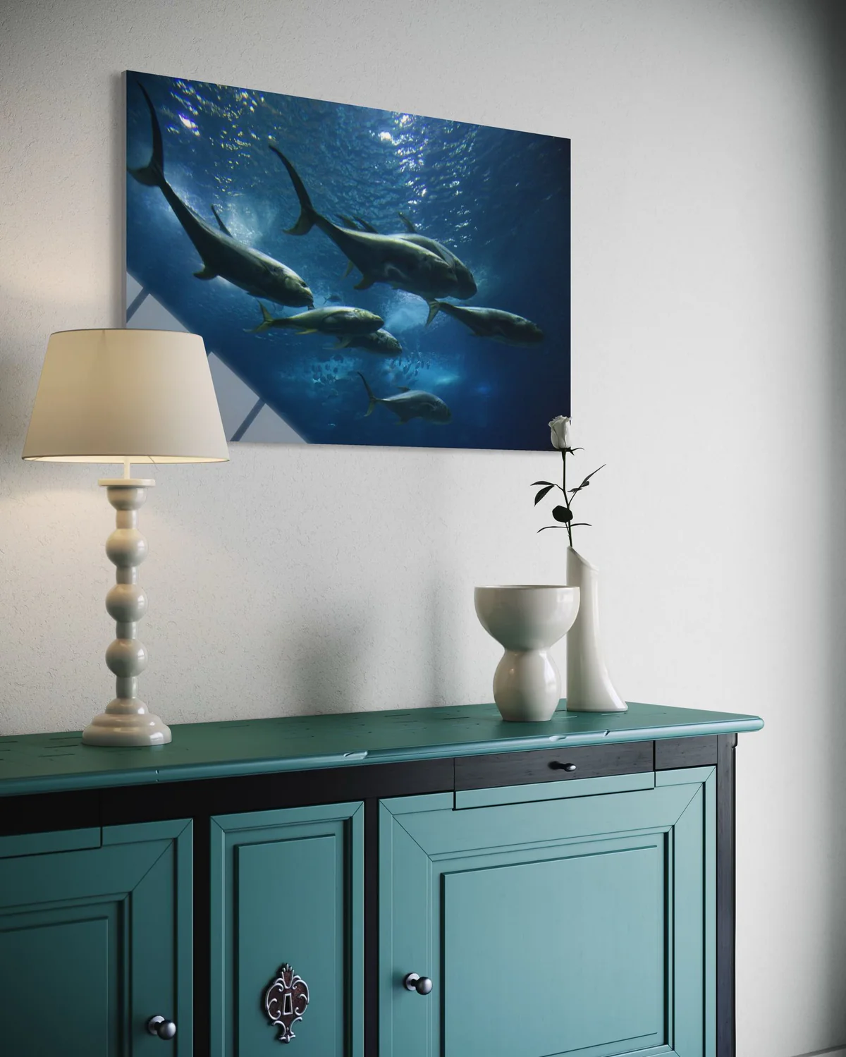 Balıklı  Cam Tablo