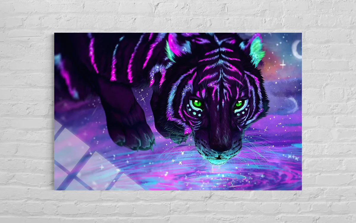 Neon Kaplanlı Cam Tablo