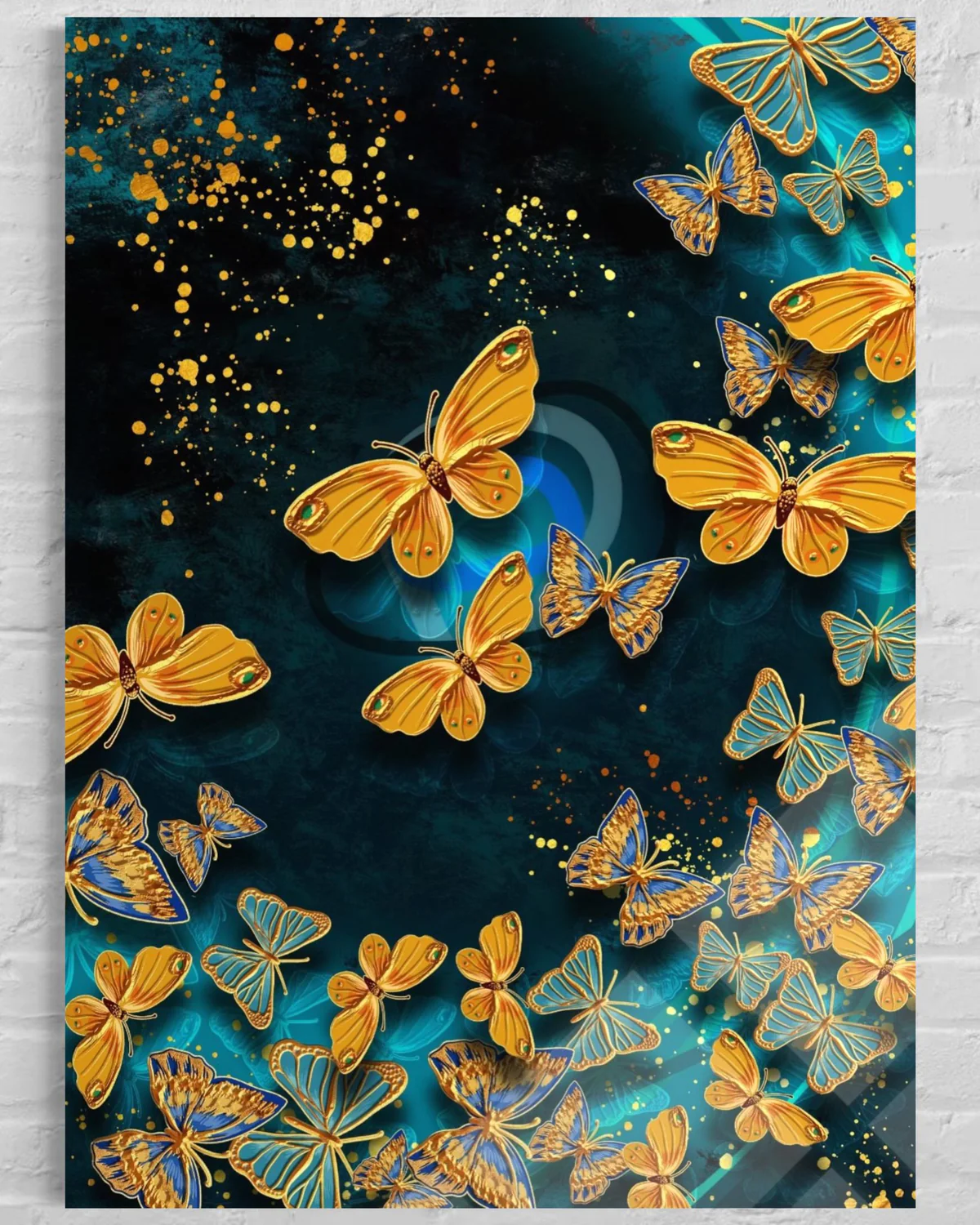Çoklu Kelebekli Cam Tablo