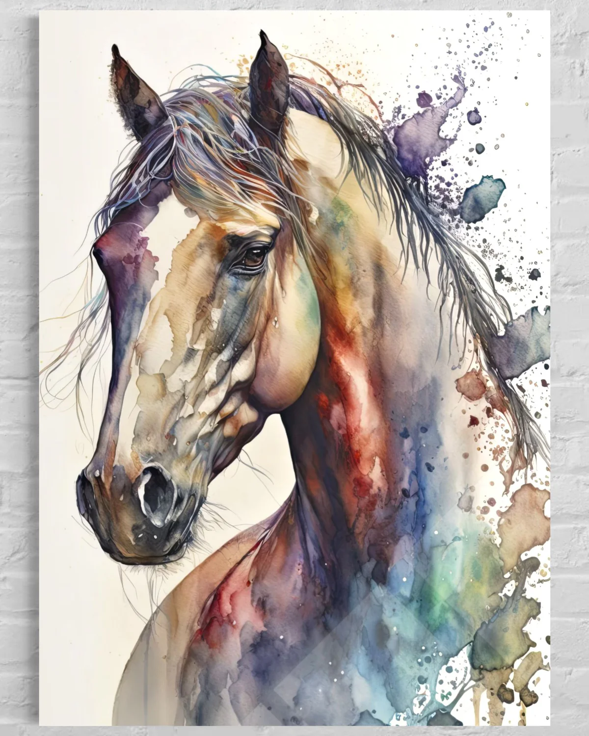 Renkli Atlı Cam Tablo