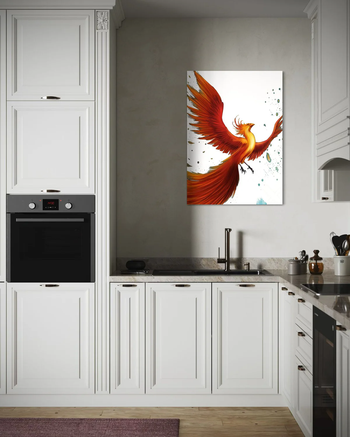 Anka Kuşlu Cam Tablo