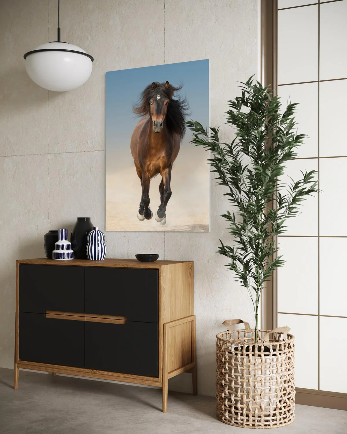 Koşan Atlı Cam Tablo