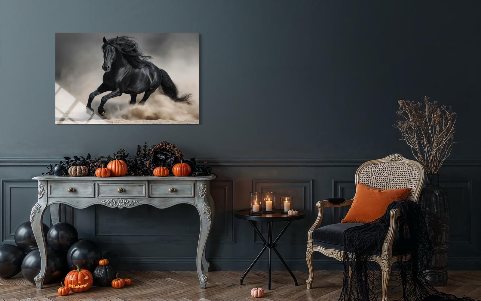 Koşan Atlı Cam Tablo