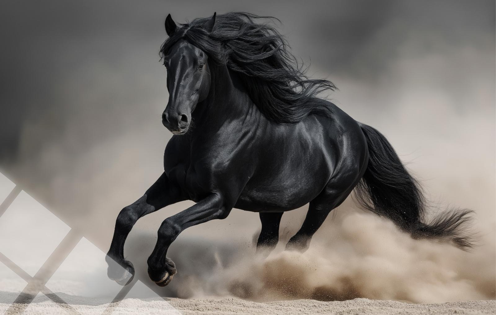 Koşan Atlı Cam Tablo