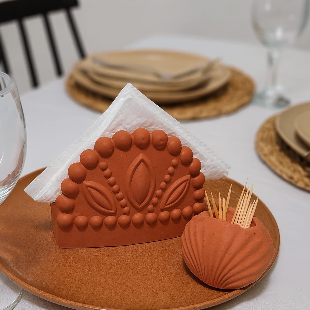 Beton Peçetelik ve Kürdanlık Set