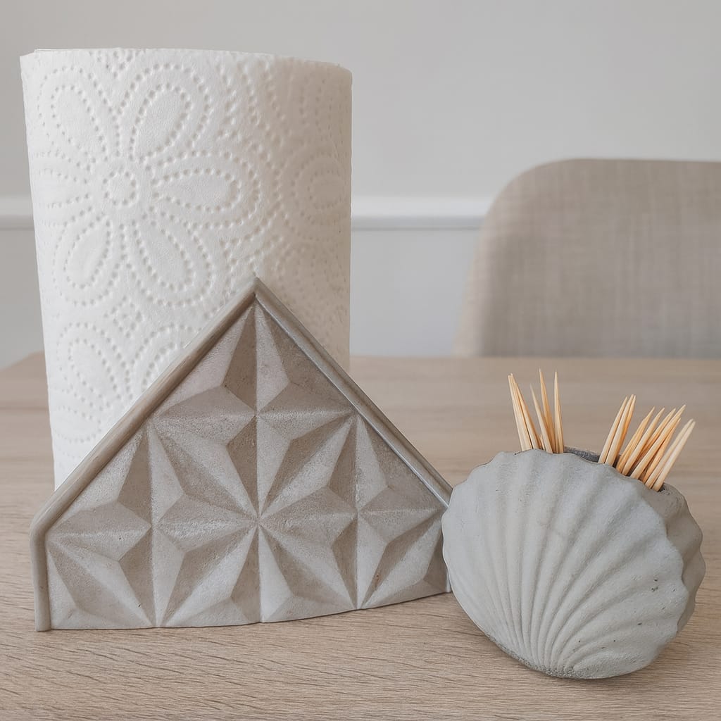 Beton Peçetelik ve Kürdanlık Set