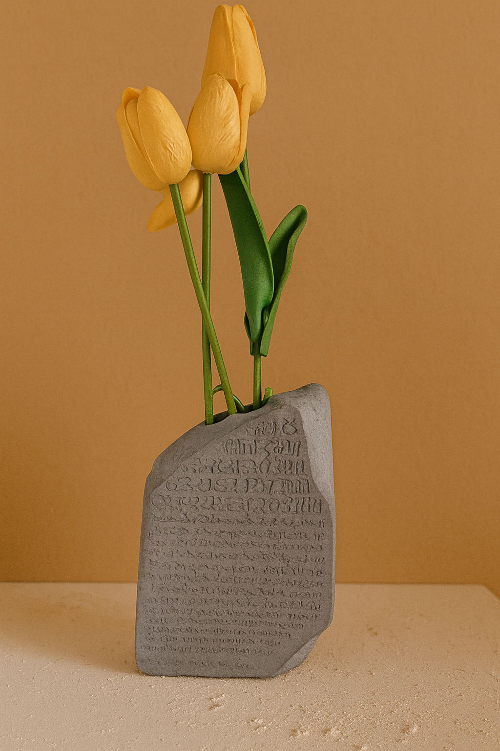 Beton Kitap Tututculu Vazo Antik Mısır Detaylı