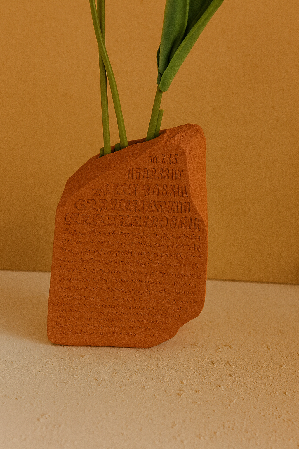 Beton Kitap Tututculu Vazo Antik Mısır Detaylı