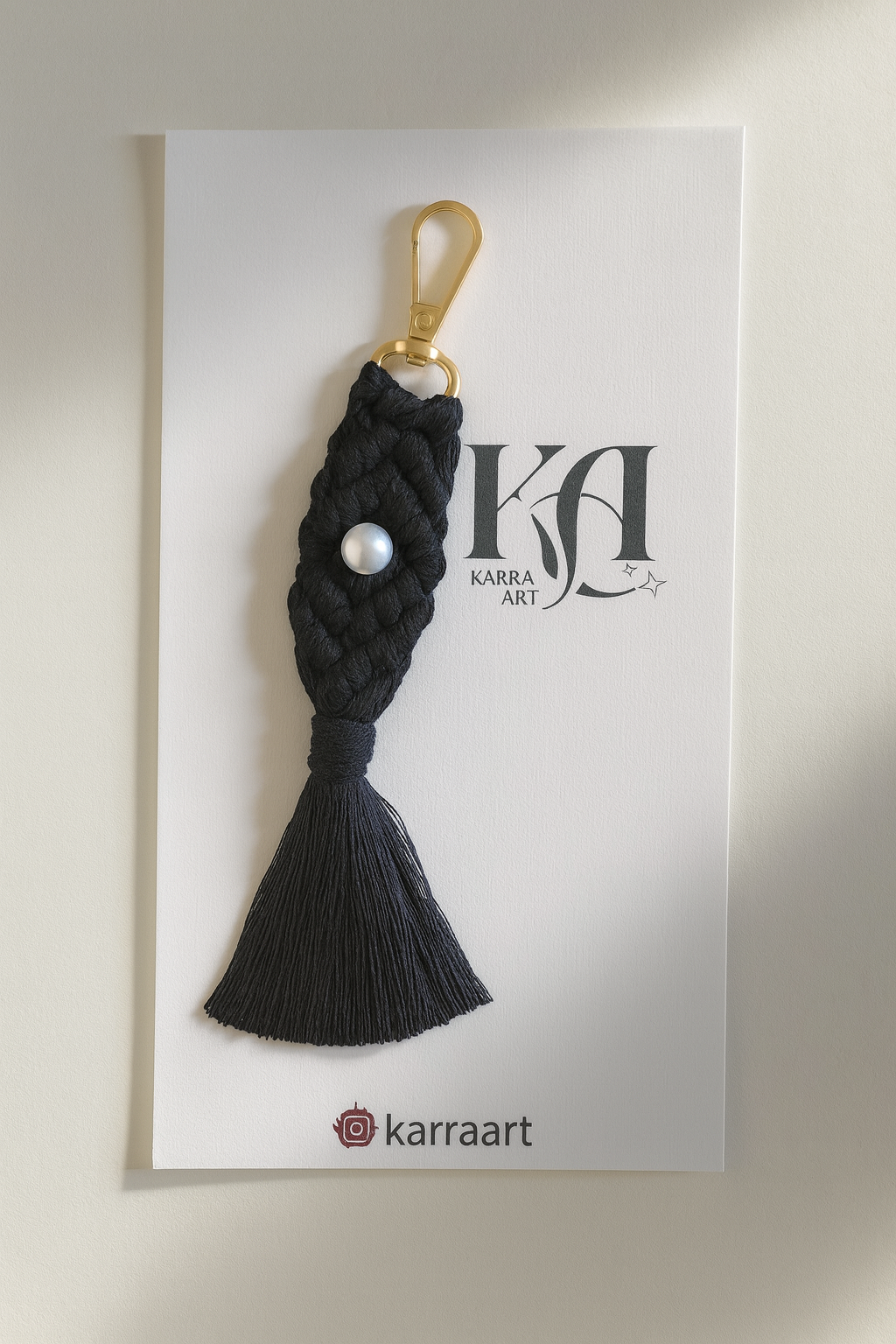 El Yapımı Makrome Anahtarlık – İnci Detaylı | Söz, Nişan, Nikah Hediyelik (KARTLI) 10 Adet