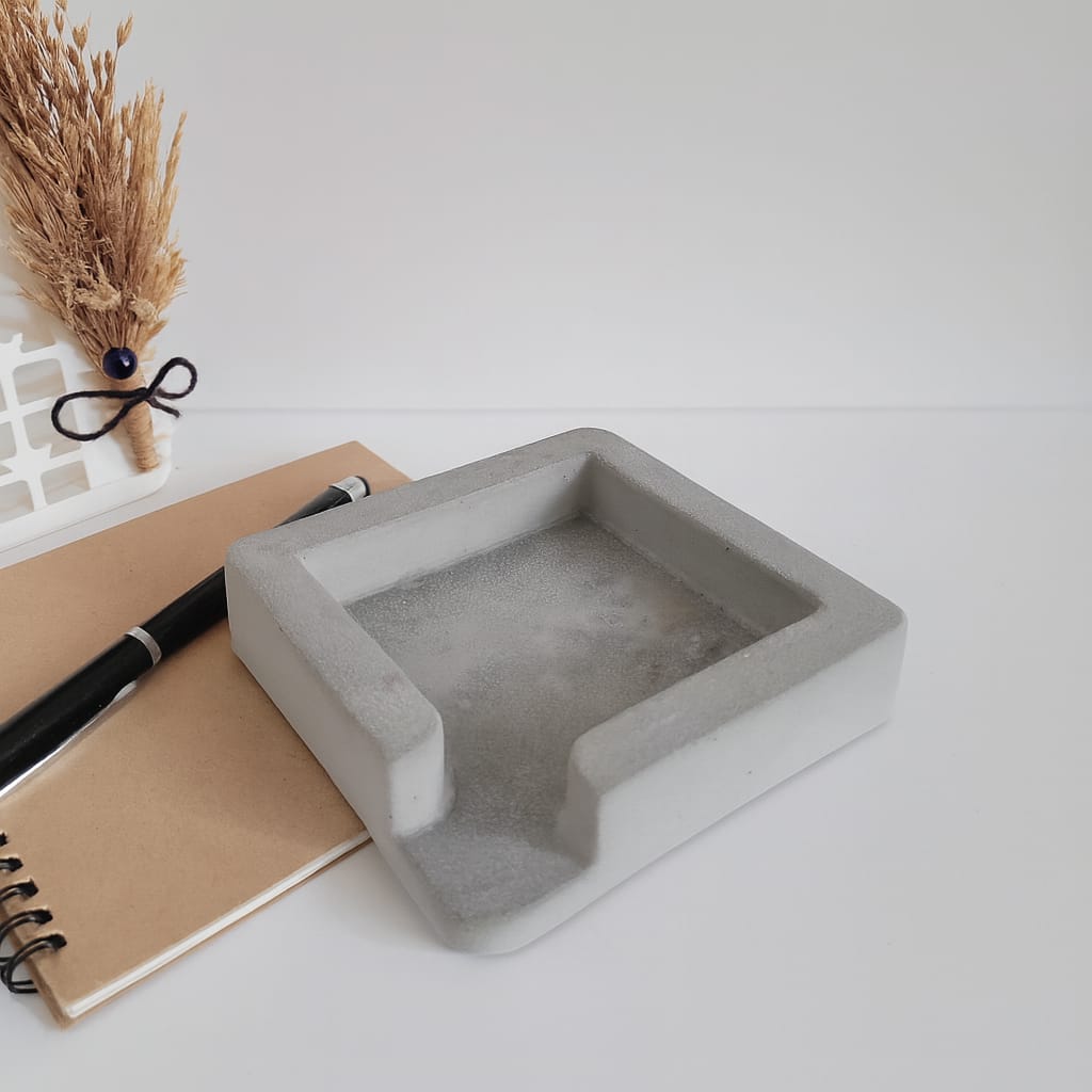 Gri Beton Bloknotluk – Masaüstü Ofis Aksesuarı