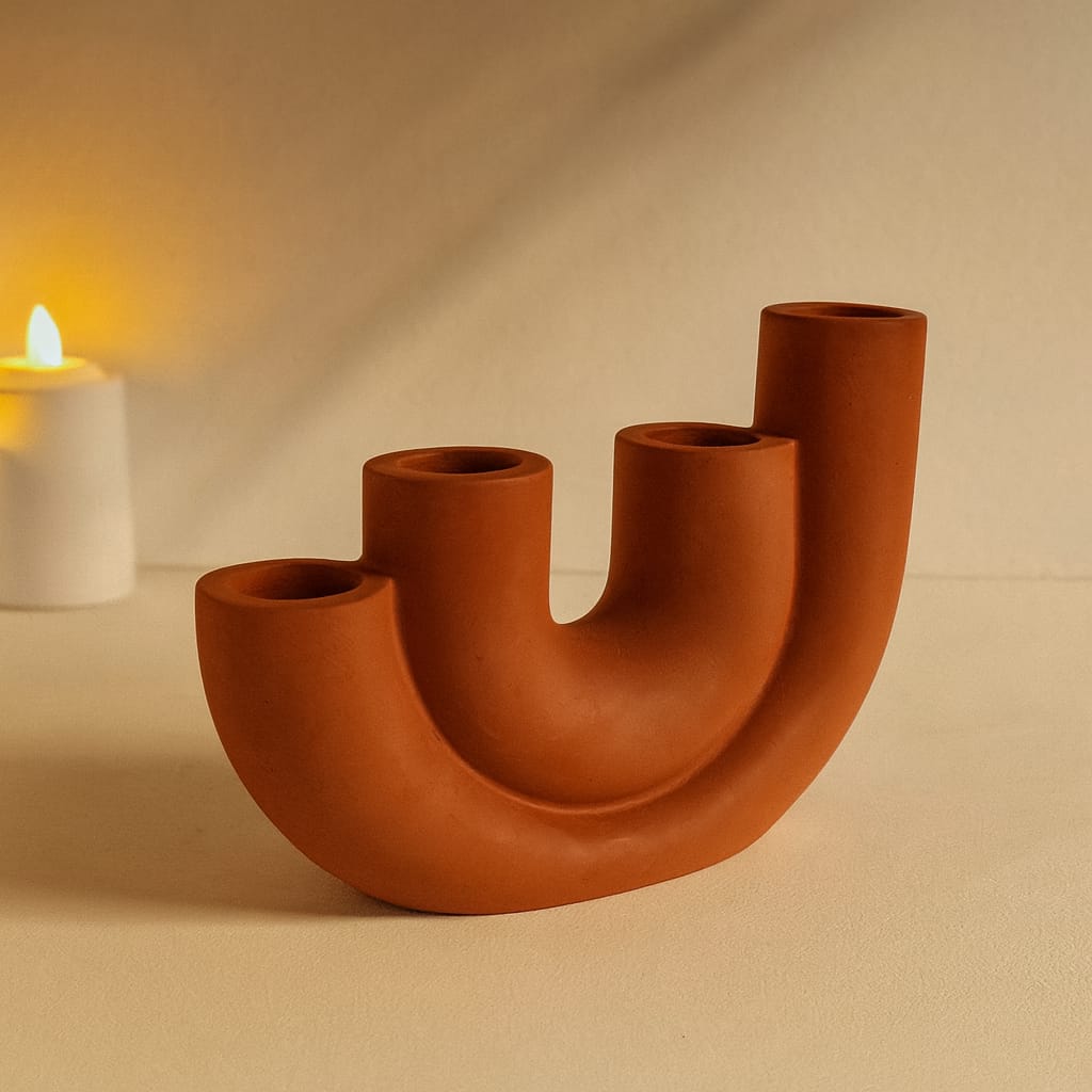 4 Gözlü Mumluk Beton Dekoratif Mumluk