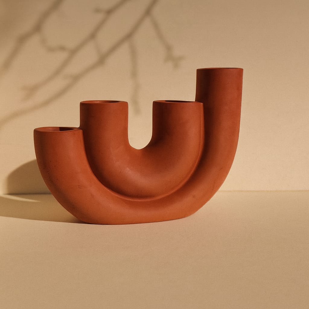 4 Gözlü Mumluk Beton Dekoratif Mumluk