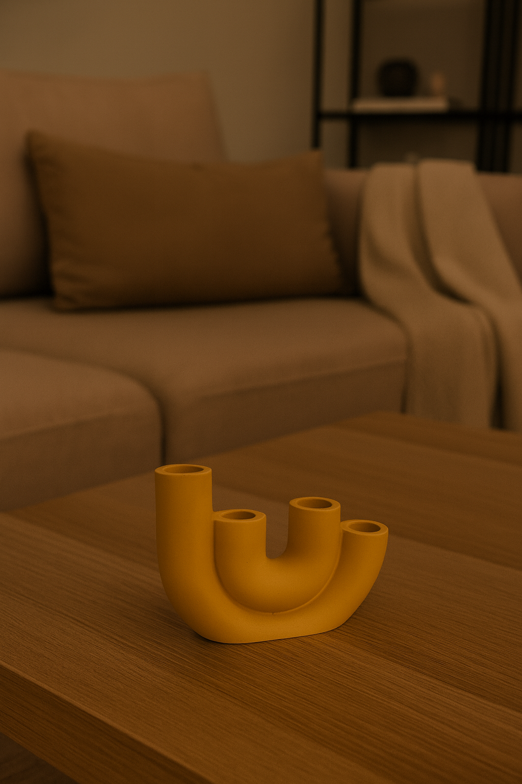 4 Gözlü Mumluk Beton Dekoratif Mumluk