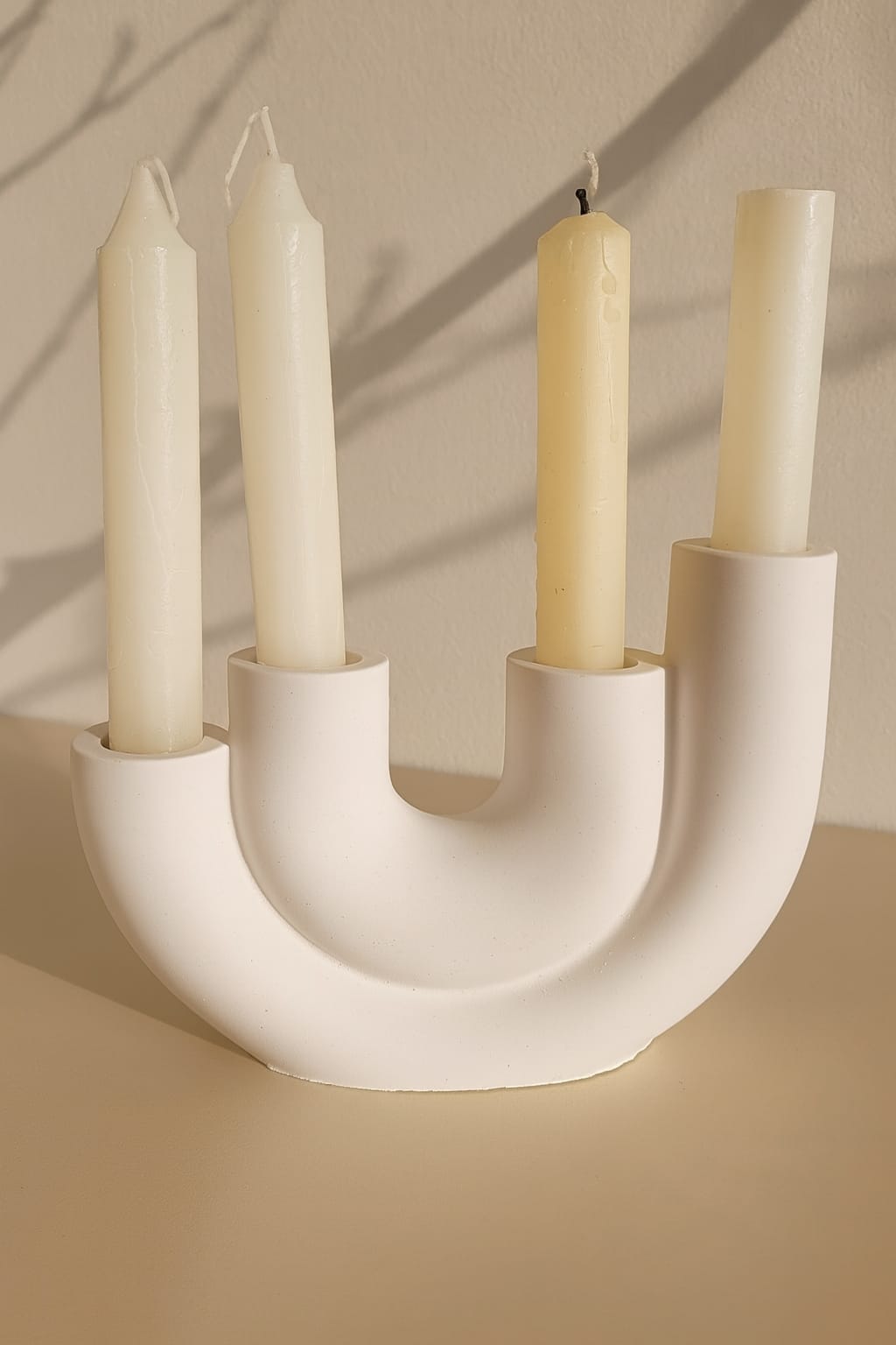 4 Gözlü Mumluk Beton Dekoratif Mumluk