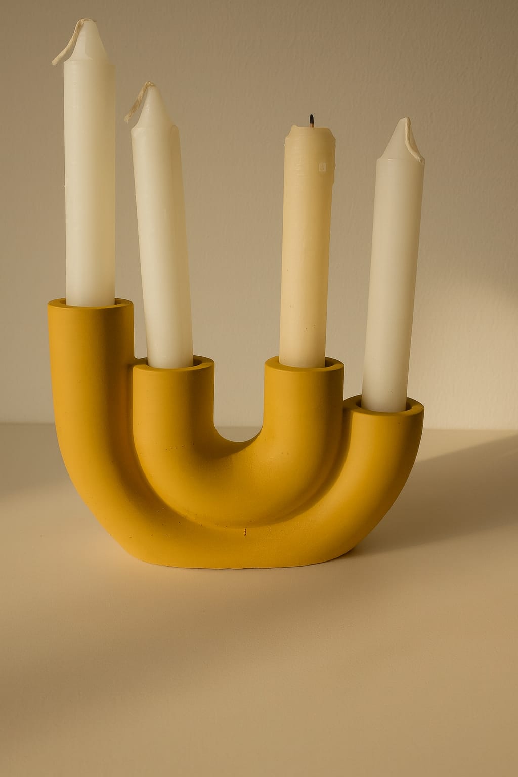 4 Gözlü Mumluk Beton Dekoratif Mumluk