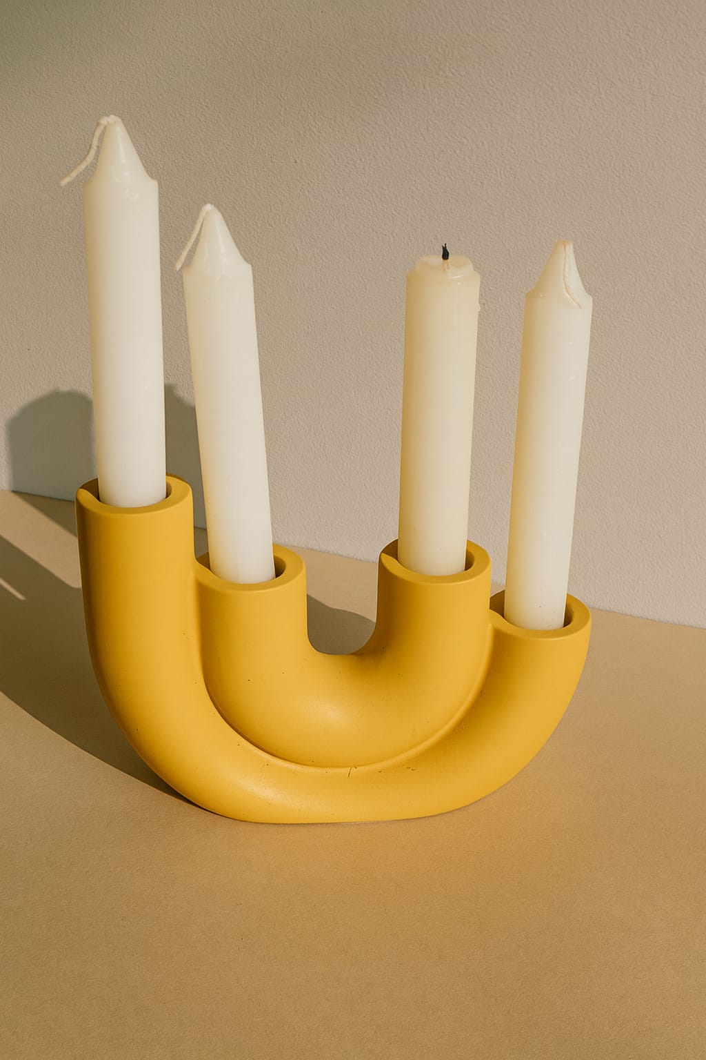 4 Gözlü Mumluk Beton Dekoratif Mumluk