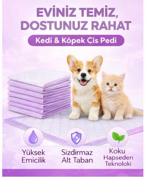 Yıkanabilir Kopitoneli sıvı geçirmez kedi /köpek çiş pedi  -ölçüler 70 x 70
