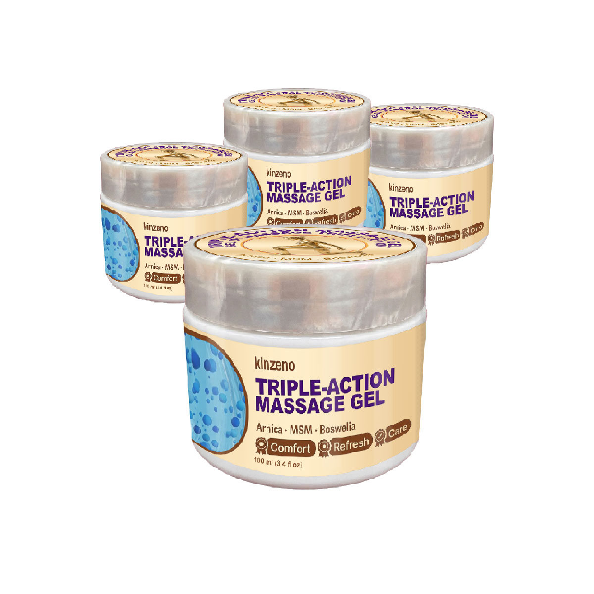 Kinzeno 4 Adet Active-RelaxCream 100 ml Arnika Montana Özü Glukozamin Kondroitin MSM İçerikli Rahatlamaya Krem