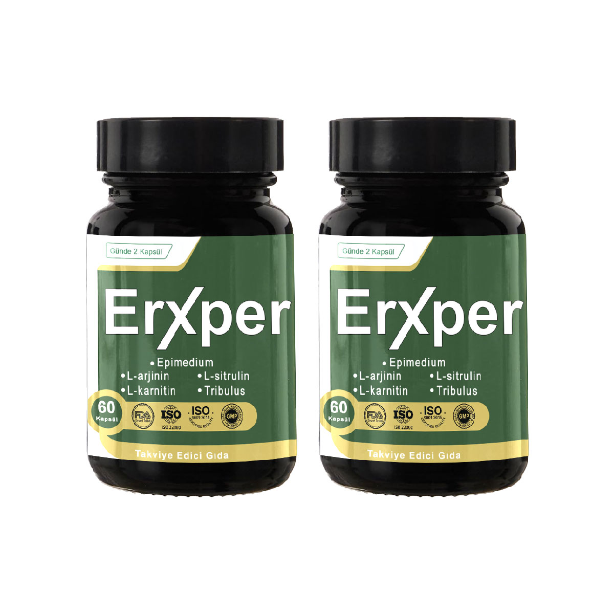 ERXPER 60 KAPSÜL 2 ADET –L-KARNİTİN,L-ARJİNİN, EPİMEDİYUM& TRİBULUSİÇERİKLİ ERKEKÜREME SAĞLIĞI& SPERMKALİTE TAKVİYESİ