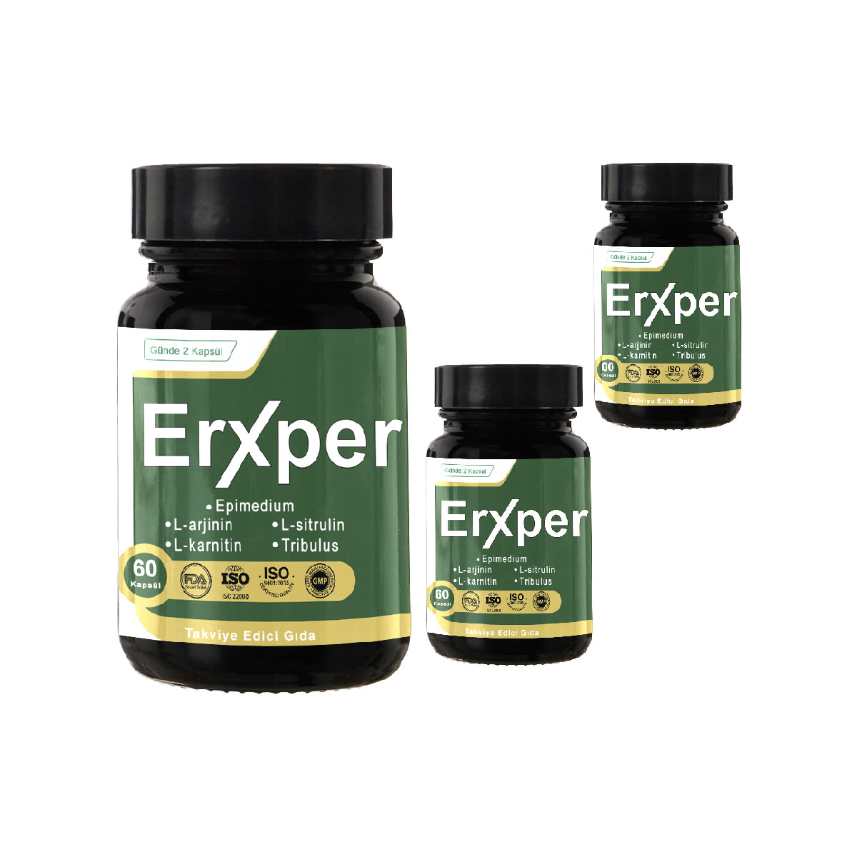 ERXPER 60 KAPSÜL 3 ADET –L-KARNİTİN,L-ARJİNİN, EPİMEDİYUM& TRİBULUSİÇERİKLİ ERKEKÜREME SAĞLIĞI& SPERMKALİTE TAKVİYESİ