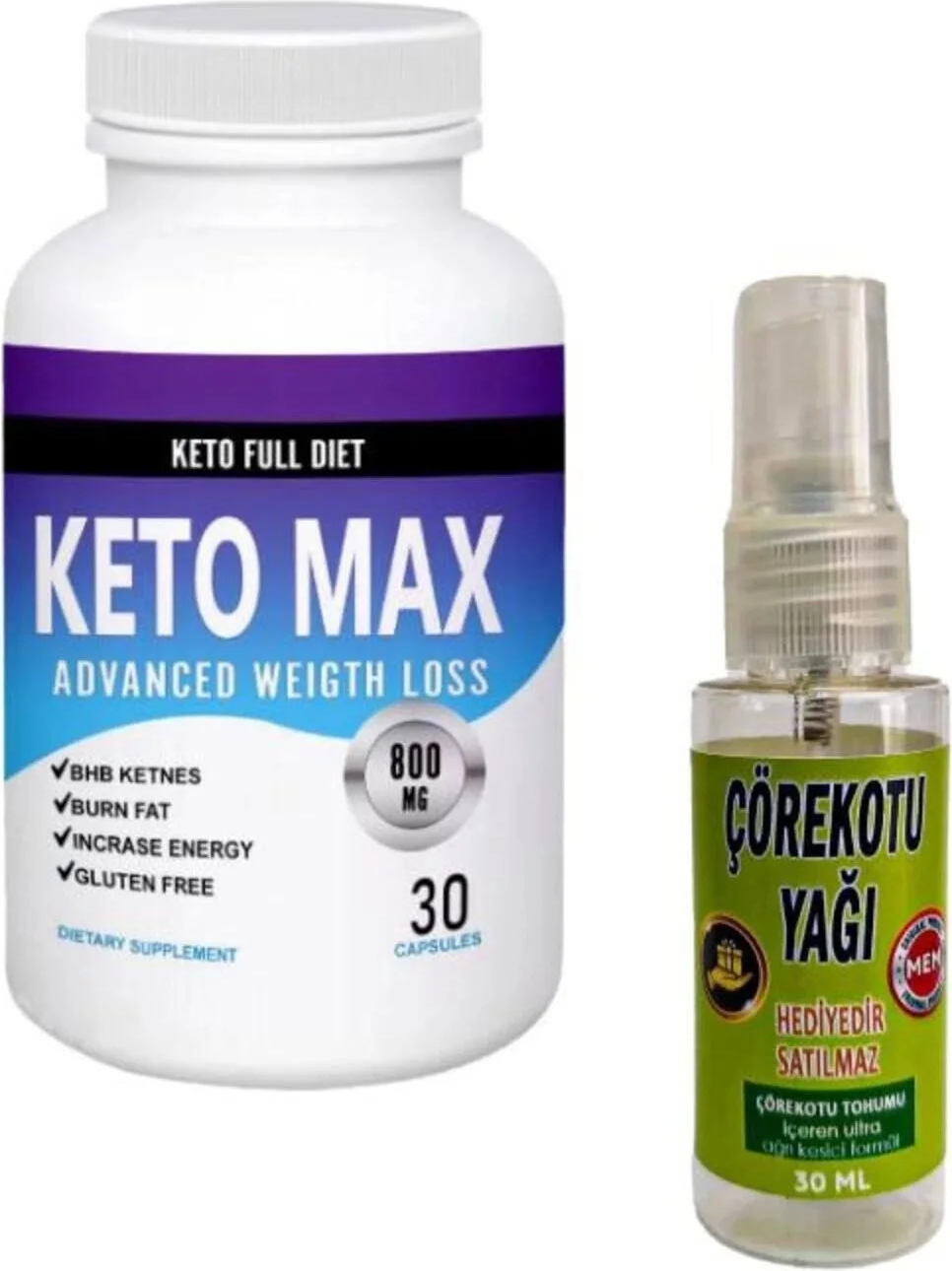 KETO MAX DSTKLYCİ ÜRÜN 30'LU X 1 ADET + MASAJ YAĞI 30 ML