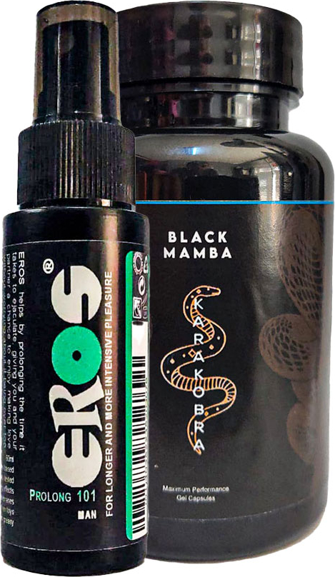 EROS EROSPROF101 ERKEKLERE BÜYÜK BOY 60 ML GECİKTİRİCİSPREY + SİYAHKOBRA ERKEKLERE "KARAKOBRA" HİSSİ 60LI