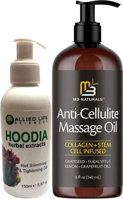 HOODİA GEL 150 ML FATBURNER JEL + ANTİ-CELLULİTE MASSAGE OİL 240 ML MASAJ YAĞI