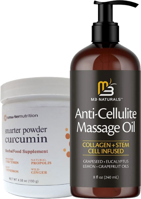ANTİ-CELLULİTE MASSAGE OİL 240 ML MASAJ YAĞI + SMARTER CURCUMİN FATBURNER MASAJ KREMİ 130 GR