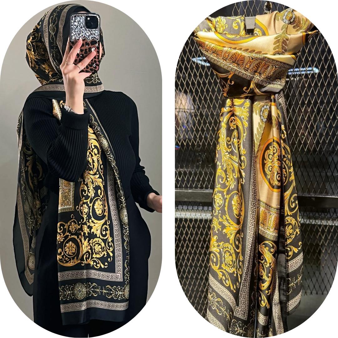 VERSACE VUAL İPEK ŞAL- SİYAH