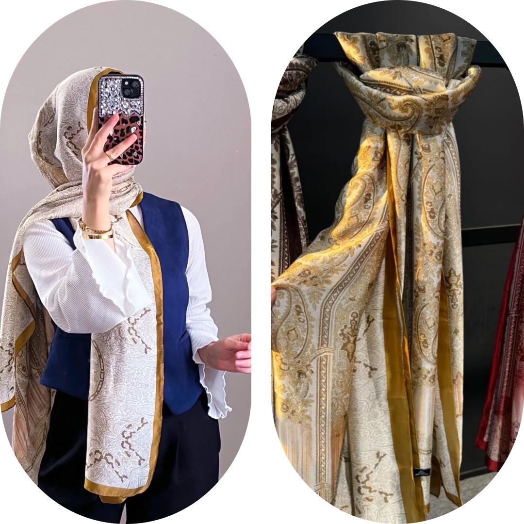 ETNİK VUAL İPEK ŞAL-GOLD
