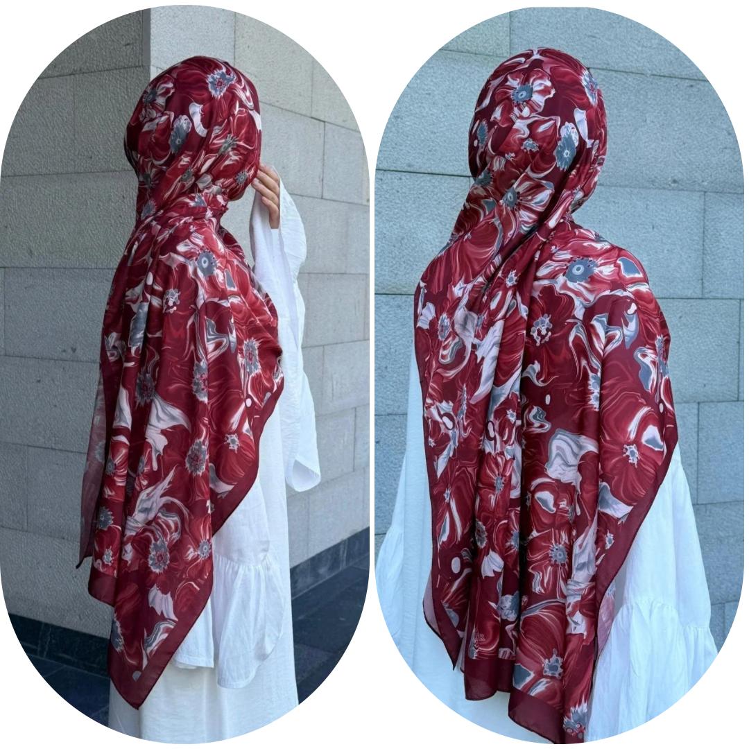 PAMUKLU SOFT ROZA DESEN ŞAL-BORDO