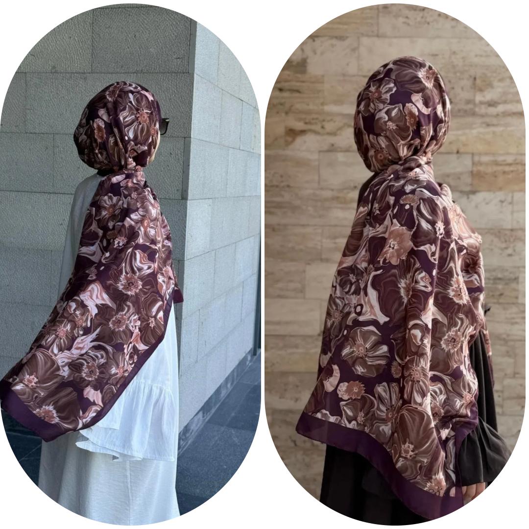 PAMUKLU SOFT ROZA DESEN ŞAL-MÜRDÜM